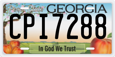 GA license plate CPI7288