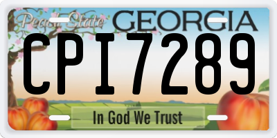 GA license plate CPI7289