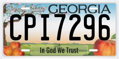 GA license plate CPI7296