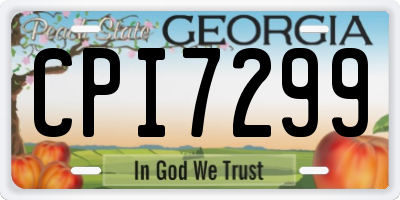 GA license plate CPI7299