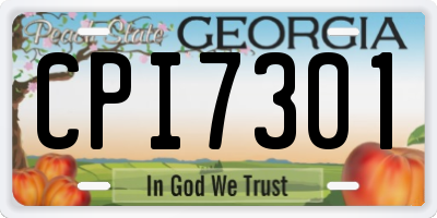 GA license plate CPI7301