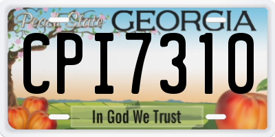 GA license plate CPI7310