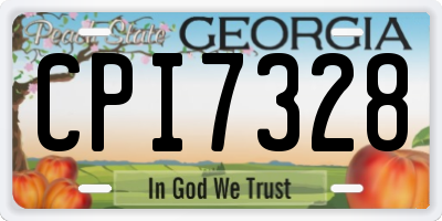 GA license plate CPI7328