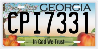 GA license plate CPI7331