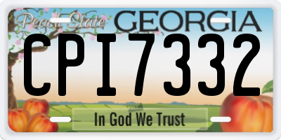 GA license plate CPI7332