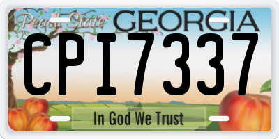 GA license plate CPI7337