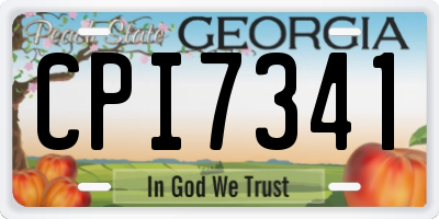GA license plate CPI7341
