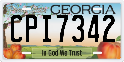 GA license plate CPI7342