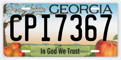 GA license plate CPI7367