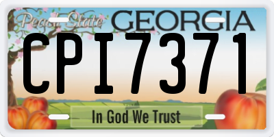 GA license plate CPI7371