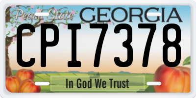 GA license plate CPI7378