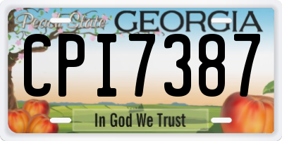 GA license plate CPI7387