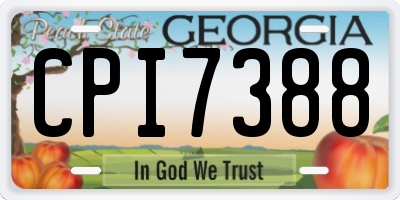 GA license plate CPI7388
