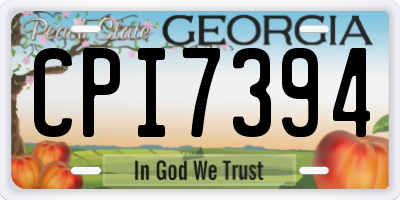 GA license plate CPI7394