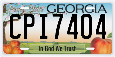 GA license plate CPI7404
