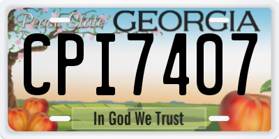 GA license plate CPI7407