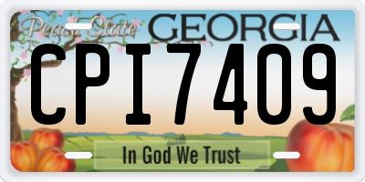 GA license plate CPI7409