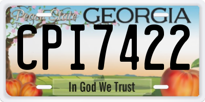 GA license plate CPI7422