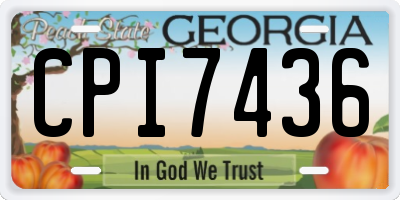 GA license plate CPI7436