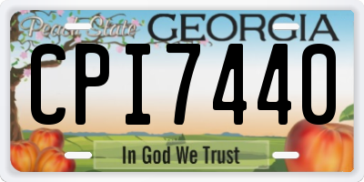 GA license plate CPI7440