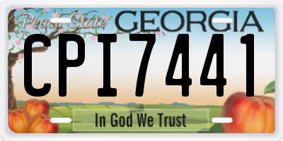 GA license plate CPI7441