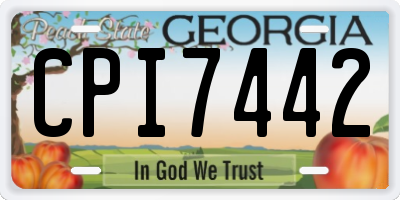 GA license plate CPI7442