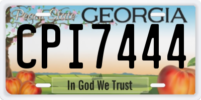 GA license plate CPI7444