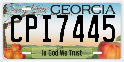 GA license plate CPI7445