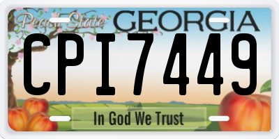 GA license plate CPI7449