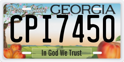 GA license plate CPI7450