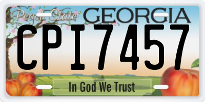 GA license plate CPI7457