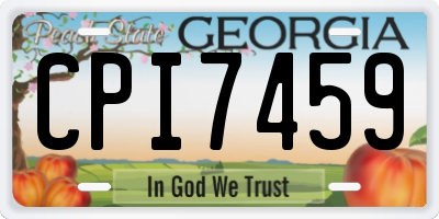 GA license plate CPI7459