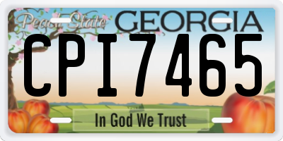 GA license plate CPI7465