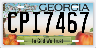 GA license plate CPI7467
