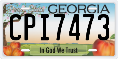 GA license plate CPI7473