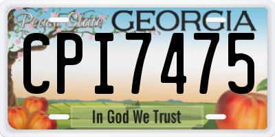 GA license plate CPI7475