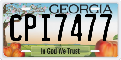 GA license plate CPI7477