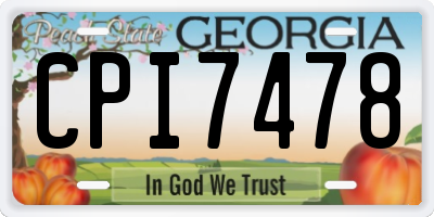 GA license plate CPI7478