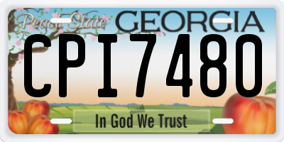 GA license plate CPI7480