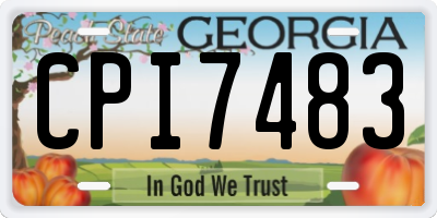GA license plate CPI7483