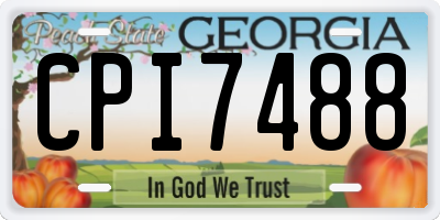 GA license plate CPI7488