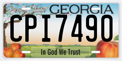 GA license plate CPI7490