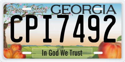 GA license plate CPI7492