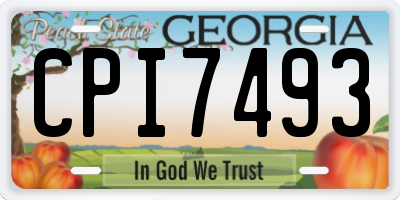 GA license plate CPI7493