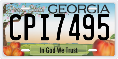 GA license plate CPI7495