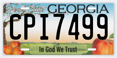 GA license plate CPI7499