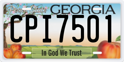 GA license plate CPI7501