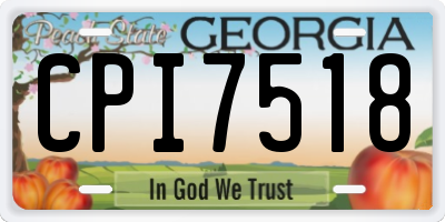 GA license plate CPI7518