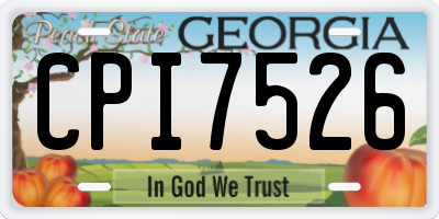 GA license plate CPI7526