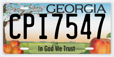 GA license plate CPI7547